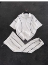Fermuarlı Unisex Eşofman Takımı-Beyaz
