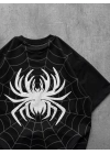 Spider Oversize Unisex Tişört - Siyah
