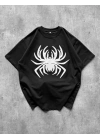 Spider Oversize Unisex Tişört - Siyah