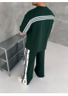 Çıtçıtlı Unisex Oversize Eşofman Takımı-Yeşil