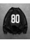 80 Şardonlu Unisex Sweatshirt-Siyah