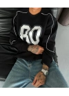 80 Şardonlu Unisex Sweatshirt-Siyah