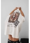 Bandana Sırt Baskı Unisex Tshirt - Beyaz