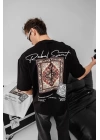 Bandana Sırt Baskı Unisex Tshirt - Siyah