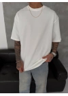 Basic Oversize Unisex Tshirt - Beyaz
