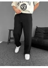 Basic Paça Lastik Baggy Unisex Eşofman - Siyah