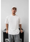 Basic Unisex Oversize Tshirt -  Beyaz