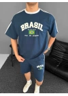 Brasil Unisex Şortlu Takım - Mavi