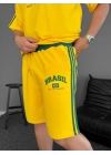 Brasil Unisex Şortlu Takım - Sarı