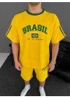 Brasil Unisex Şortlu Takım - Sarı