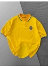 BRSL Biyeli Oversize Unisex Tshirt - Sarı