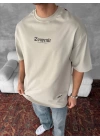 CH Sırt Baskı Unisex Tshirt - Krem