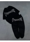 CRY Taşlı Unisex Eşofman Takımı- Siyah