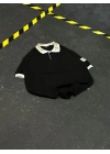 CS Polo Yaka Oversize Unisex Tshirt - Siyah
