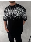 Grey Art Oversize Unisex Tshirt - Siyah
