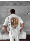 Horse Sırt Baskı Unisex Tshirt - Beyaz