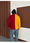 Maskeli Taraftar Şardonlu Hoodie-Sarı Kırmızı