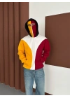 Maskeli Taraftar Şardonlu Hoodie-Sarı Kırmızı