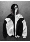 Maskeli Taraftar Şardonlu Hoodie-Siyah Beyaz
