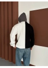 Maskeli Taraftar Şardonlu Hoodie-Siyah Beyaz