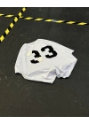 Ön Baskı 33 Unisex Oversize Tshirt - Beyaz