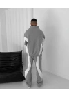 Parçalı Şardonlu Unisex Eşofman Takımı-Gri