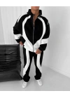 Parçalı Şardonlu Unisex Eşofman Takımı-Siyah