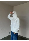 Reflektör Detaylı Maskeli Hoodie-Gri
