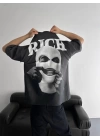Rich Sırt Baskılı Unisex Tshirt - Gri