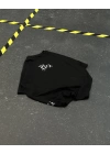 Ros Baskılı Unisex Oversize Tshirt - Siyah