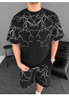 Şimşek Desen Unisex Şortlu Takım