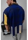 Taraftar Unisex Polo Yaka Tshirt - Sarı Lacivert