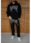 Taşlı Kapüşonlu Unisex Eşofman Takımı