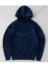 Tech Kapüşonlu Unisex Hırka-Lacivert