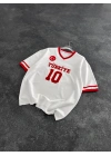 TR 10 Unisex Oversize Tshirt-Beyaz