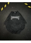 Yıkamalı Ön Desen Oversize Unisex Tshirt
