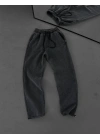 Yıkamalı Unisex Baggy Eşofman-Füme