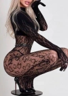 Leopar Desenli Premium Vücut Çorabı