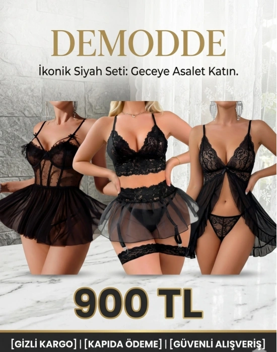 3LÜ Siyah ÖZEL Set