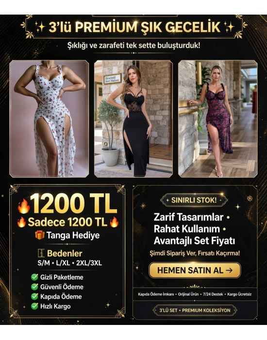 3LÜ UZUN GECELİK SETİ