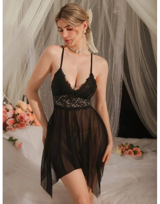 Gece YıldızıDantel Baby Doll(TANGA HEDİYELİ)