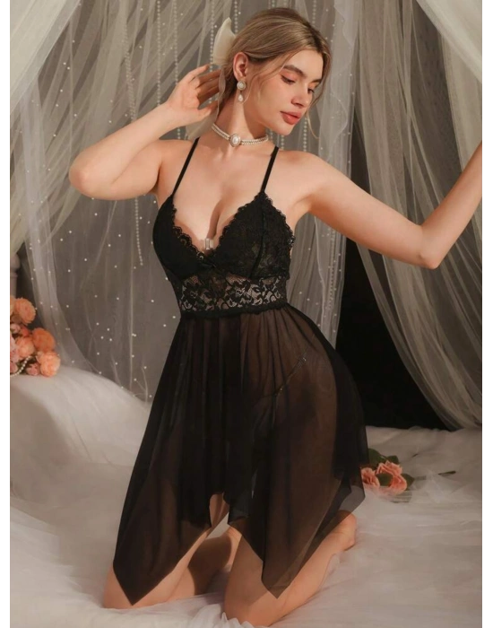 Gece YıldızıDantel Baby Doll(TANGA HEDİYELİ)