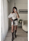 Düşük Omuzlu Basic Bluz - Beyaz