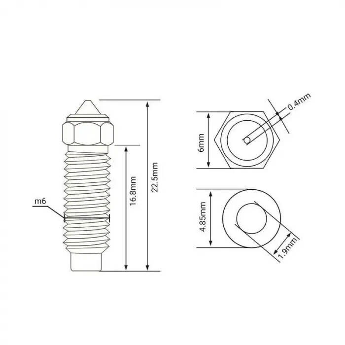 0.4mm Elegoo Neptune 4 Plus / 4 Max Pirinç Nozzle