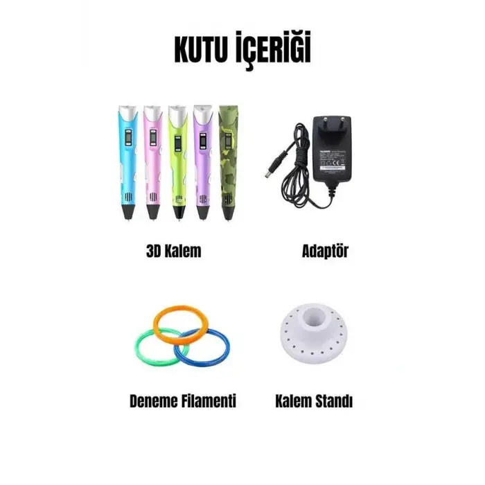 3D Printing Pen - 3D Baskı Kalemi - Pembe - Full Set