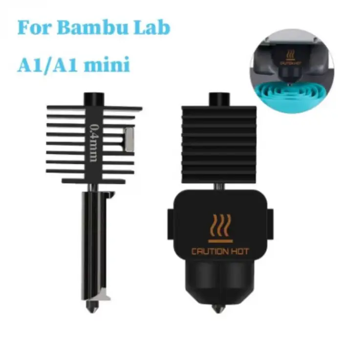 *0.2mm Bambu Lab A1, A1 Mini Hotend Seti - Sertleştirilmiş Çelik Nozzle-Klon