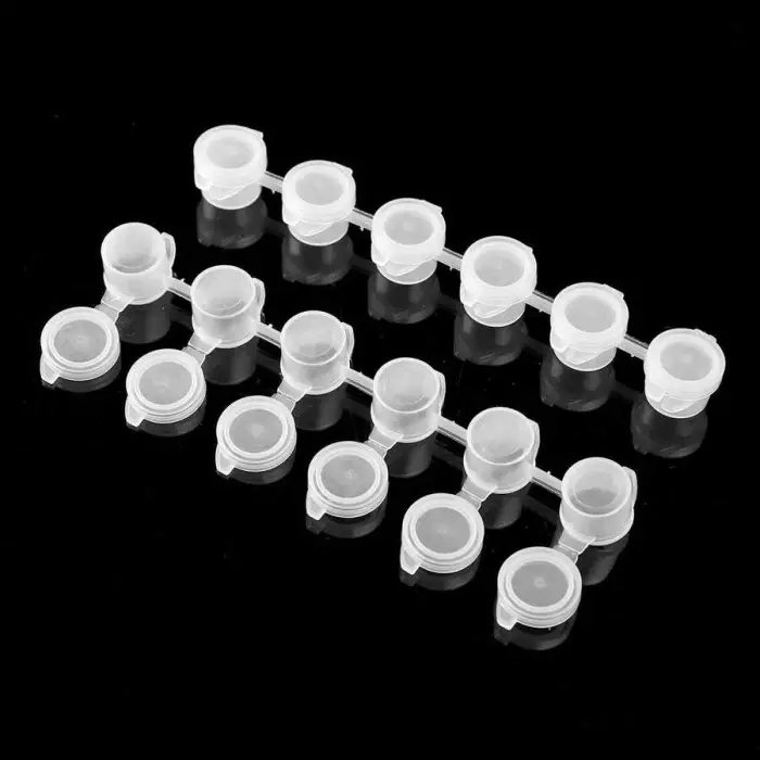 Boş Şerit Boya Kapları 3 ml Plastik 6lı Kapaklı -10 adet