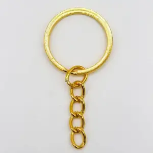 2,5 cm Zincirli Anahtarlık Halkası Gold - (100 Adet )