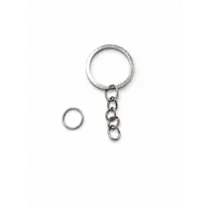 2,5 cm Zincirli Anahtarlık - Nikel -100 adet