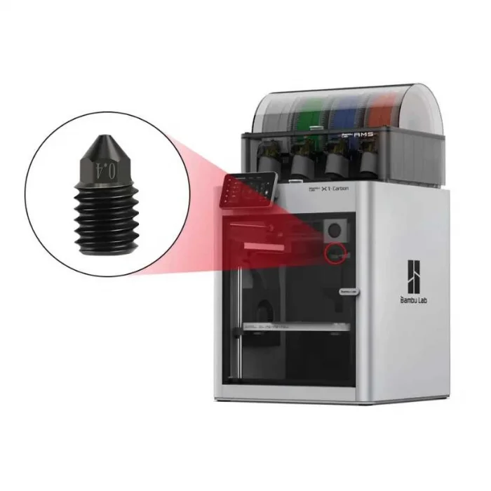 0.4mm Bambu Lab X1-P1P Sert Çelik Nozzle